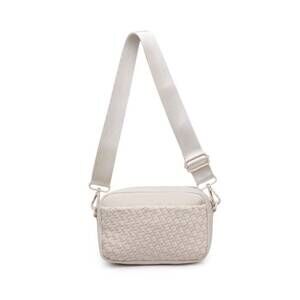 NEW SOL AND SELENE women's inspiration woven crossbody bag in cream